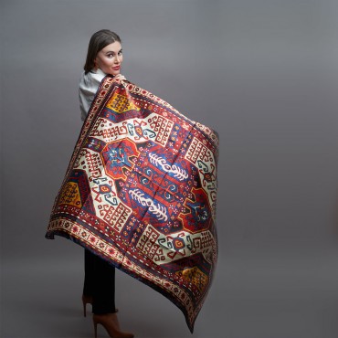 Silk scarf from the Xalcha collection based on the “Gasimushaghi” carpet