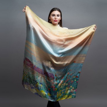 Silk scarf from the Sattar collection based on the “Spring morning in Baku” painting